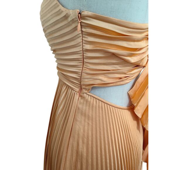 ALC Aries Pleated Maxi Dress in Mandarin Orange US 6 - Picture 8 of 10